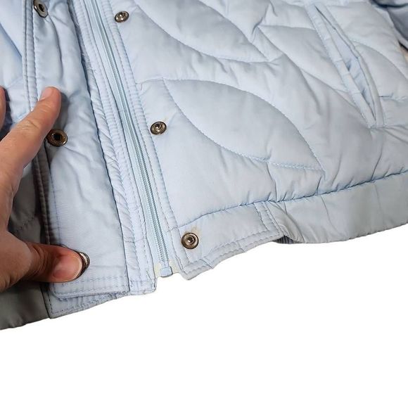 Vintage ski jacket toppe by Joanne baby blue onion stitch mock neck full zip - Picture 8 of 9